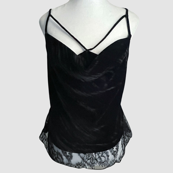 BCBGMaxAzria Nita Velvet Top, Black Beauty, NWT-Size XS - Picture 2 of 14